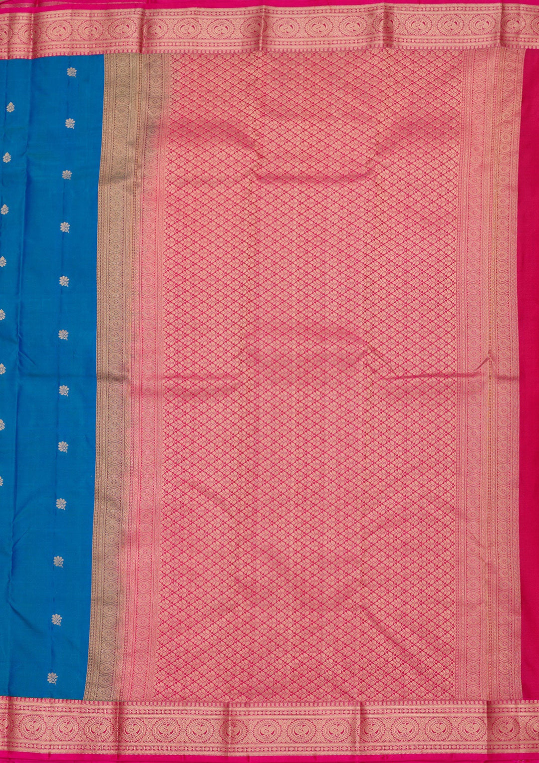 Turquoise Blue Zariwork Pure Silk Saree-koskii