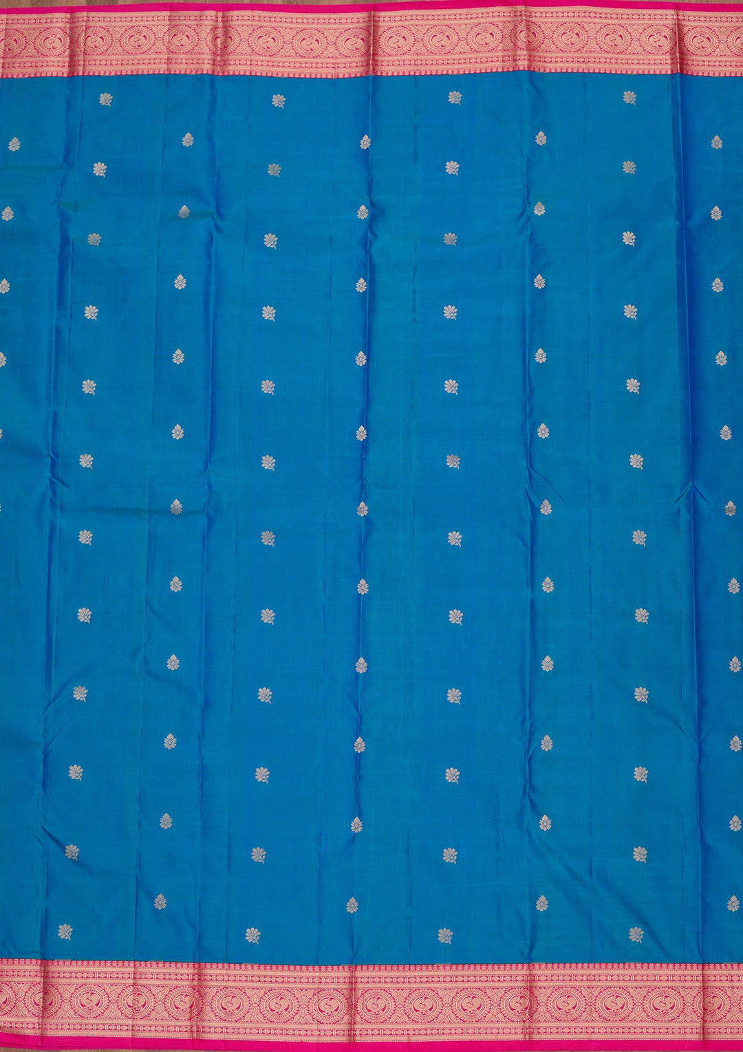 Turquoise Blue Zariwork Pure Silk Saree-koskii