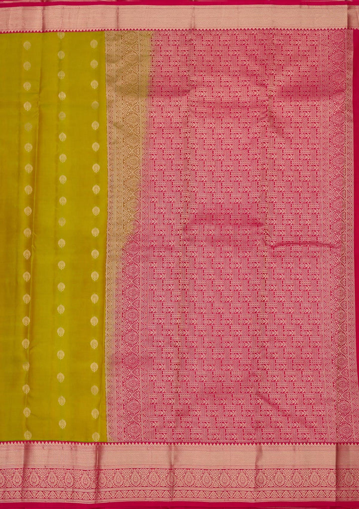 Mehendi Zariwork Pure Silk Saree