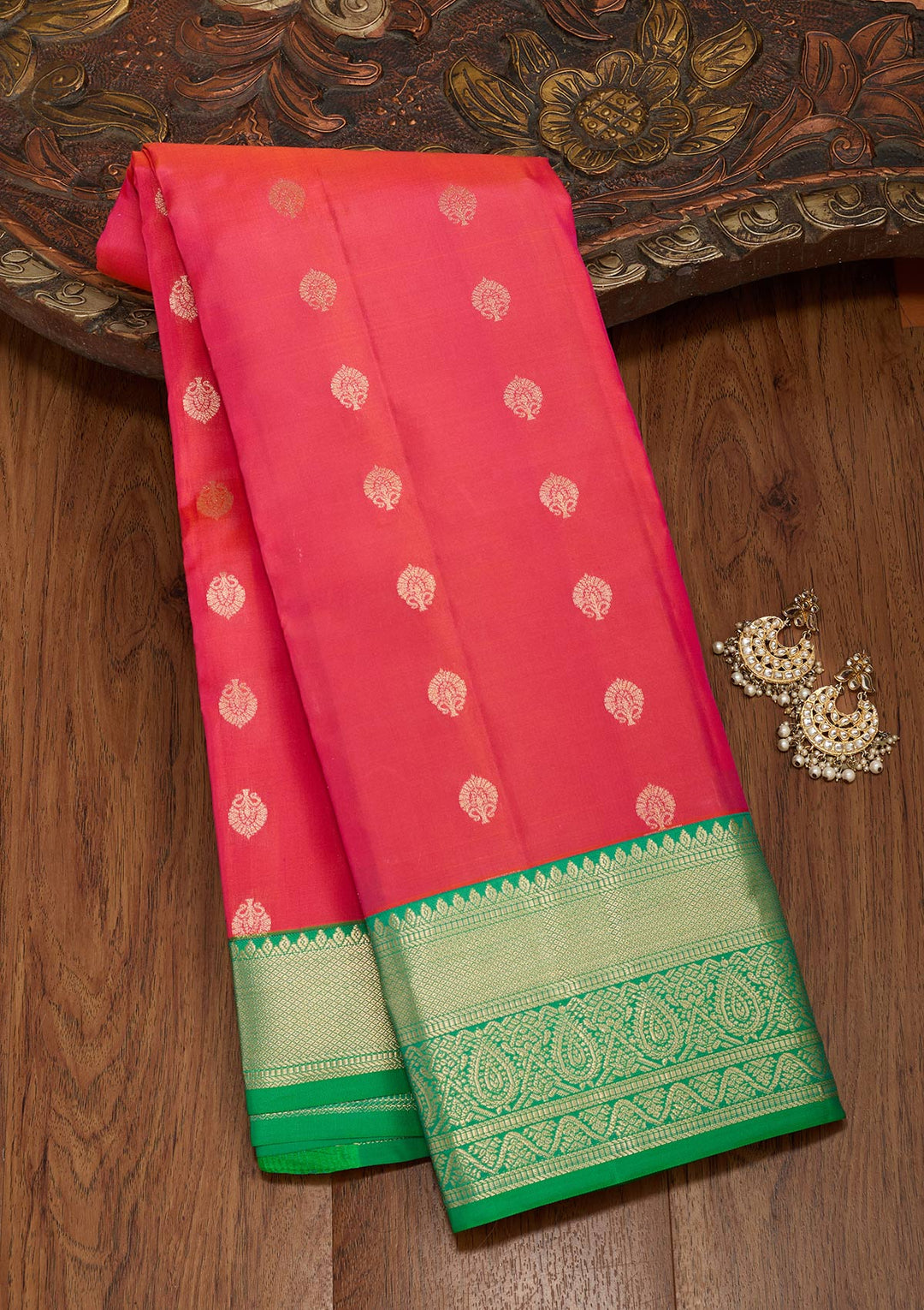 Pink Zariwork Pure Silk Saree-koskii
