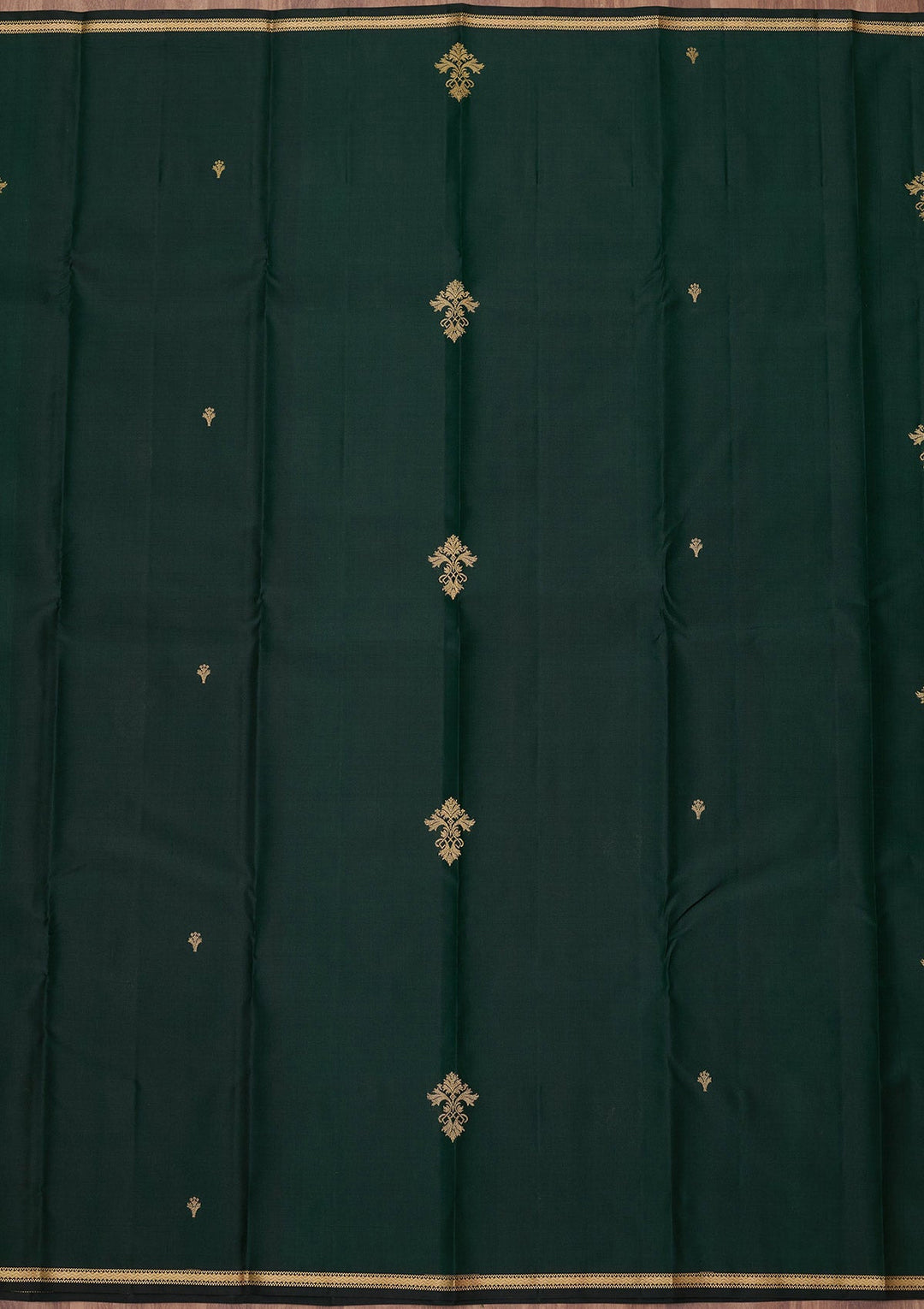Bottle Green Zariwork (Gold) Silk Silk_Saree
