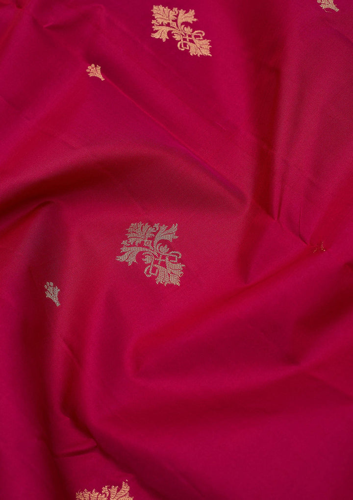 Magenta Pink Zariwork (Gold) Silk Silk_Saree