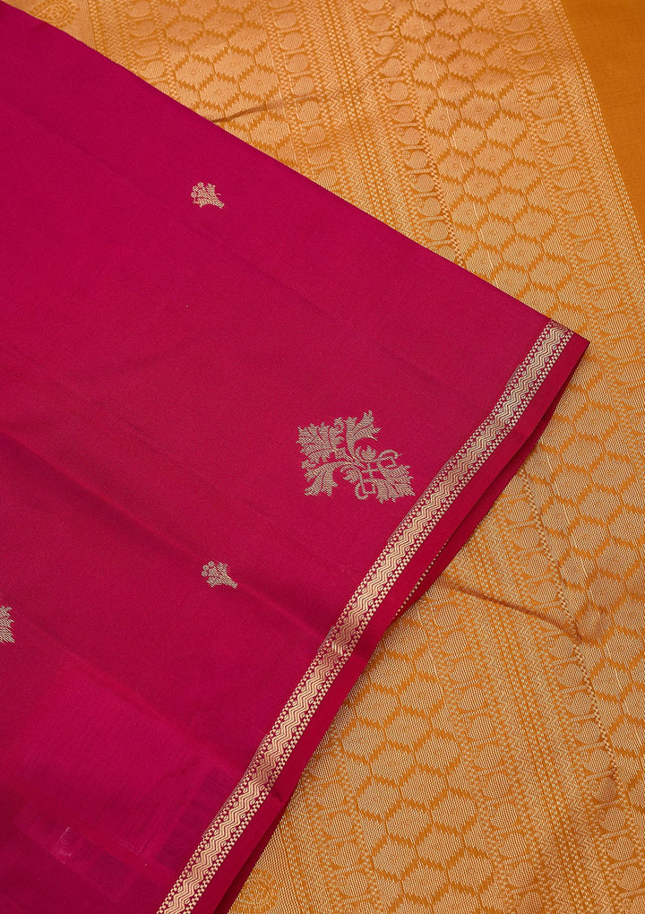 Magenta Pink Zariwork (Gold) Silk Silk_Saree