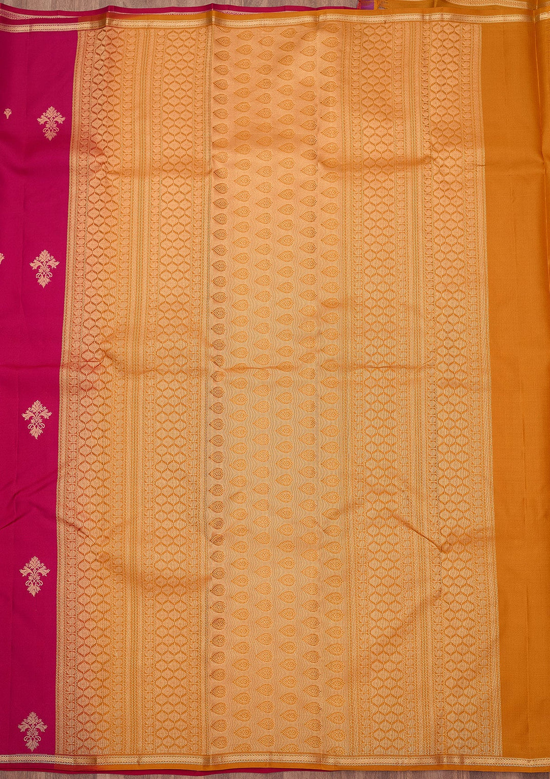 Magenta Pink Zariwork (Gold) Silk Silk_Saree