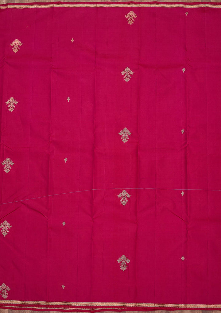Magenta Pink Zariwork (Gold) Silk Silk_Saree