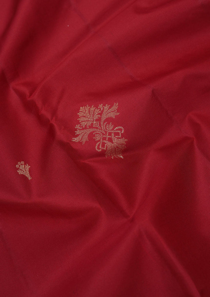 Maroon Zariwork Pure Silk Saree-koskii