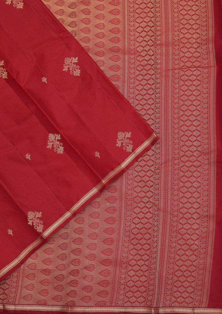 Maroon Zariwork Pure Silk Saree-koskii