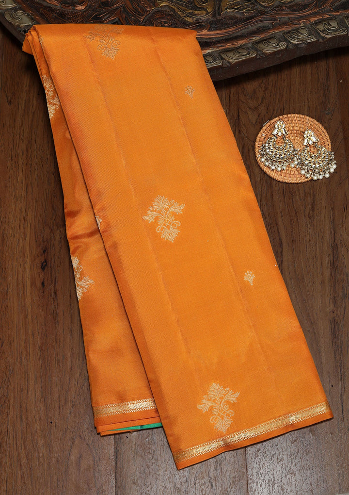 Mustard Zariwork Pure Silk Saree-koskii