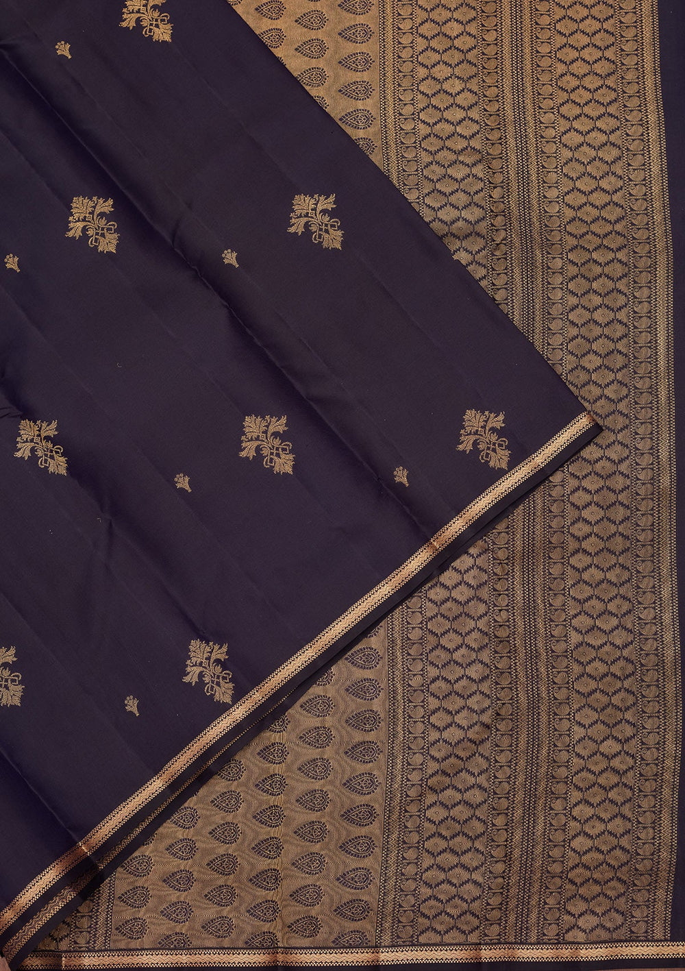 Navy Blue Zariwork Pure Silk Saree-koskii