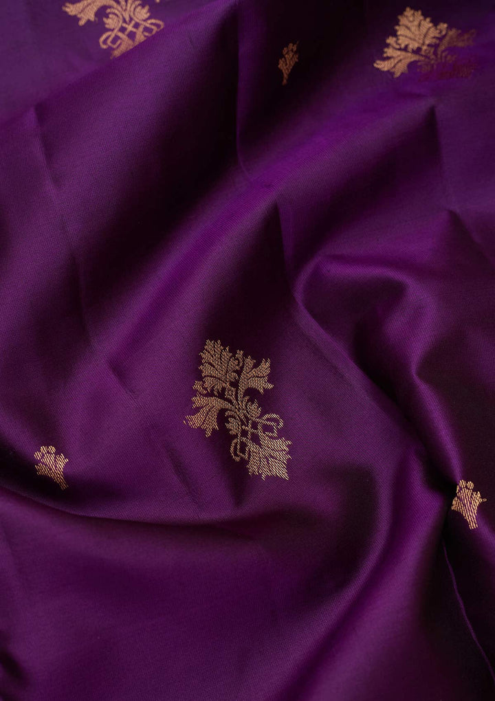 Purple Zariwork Pure Silk Saree-koskii