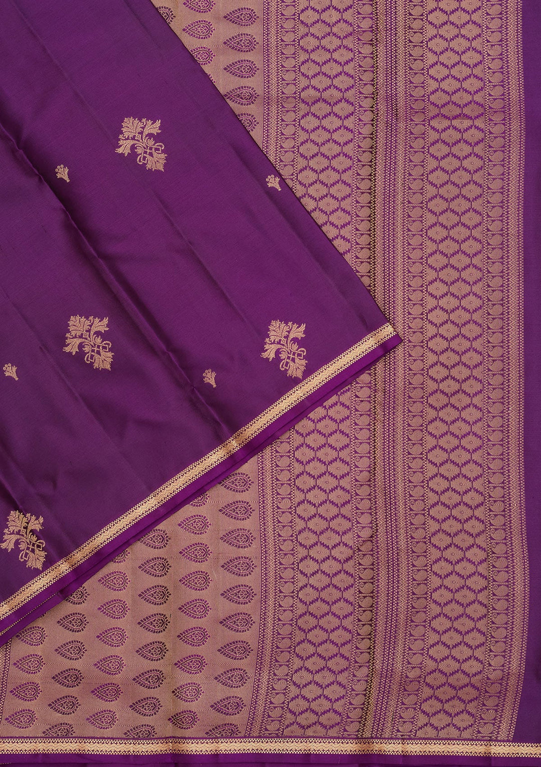 Purple Zariwork Pure Silk Saree-koskii