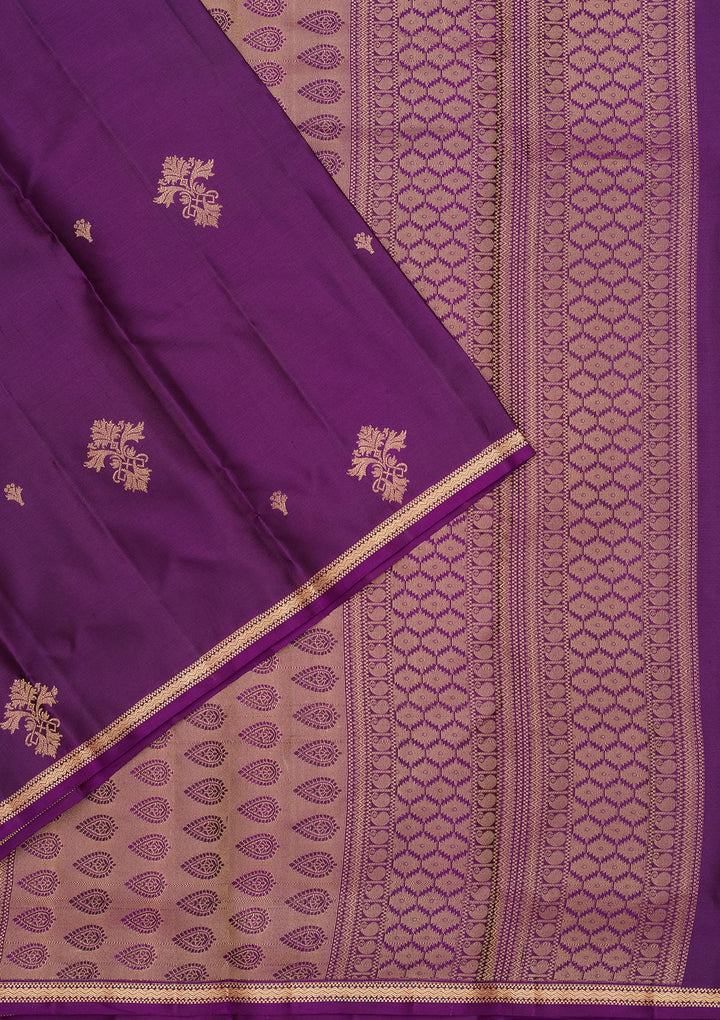 Purple Zariwork Pure Silk Saree-koskii