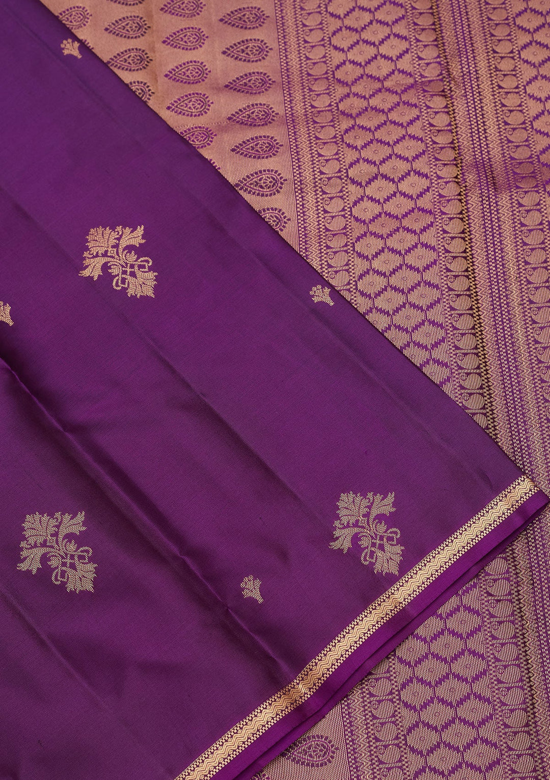 Purple Zariwork Pure Silk Saree-koskii
