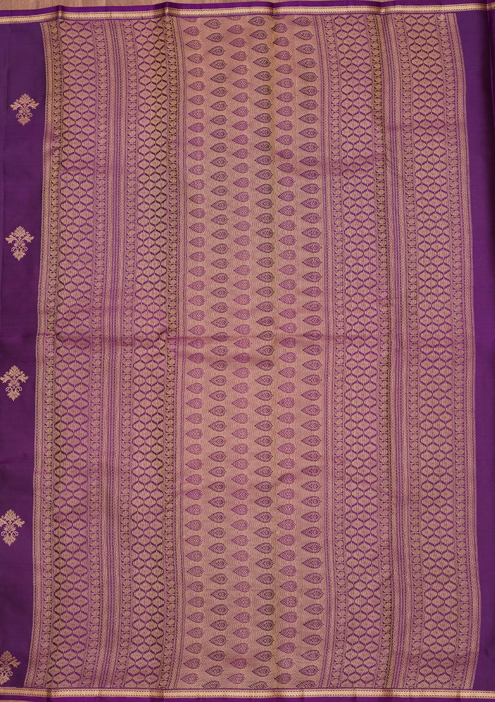 Purple Zariwork Pure Silk Saree-koskii
