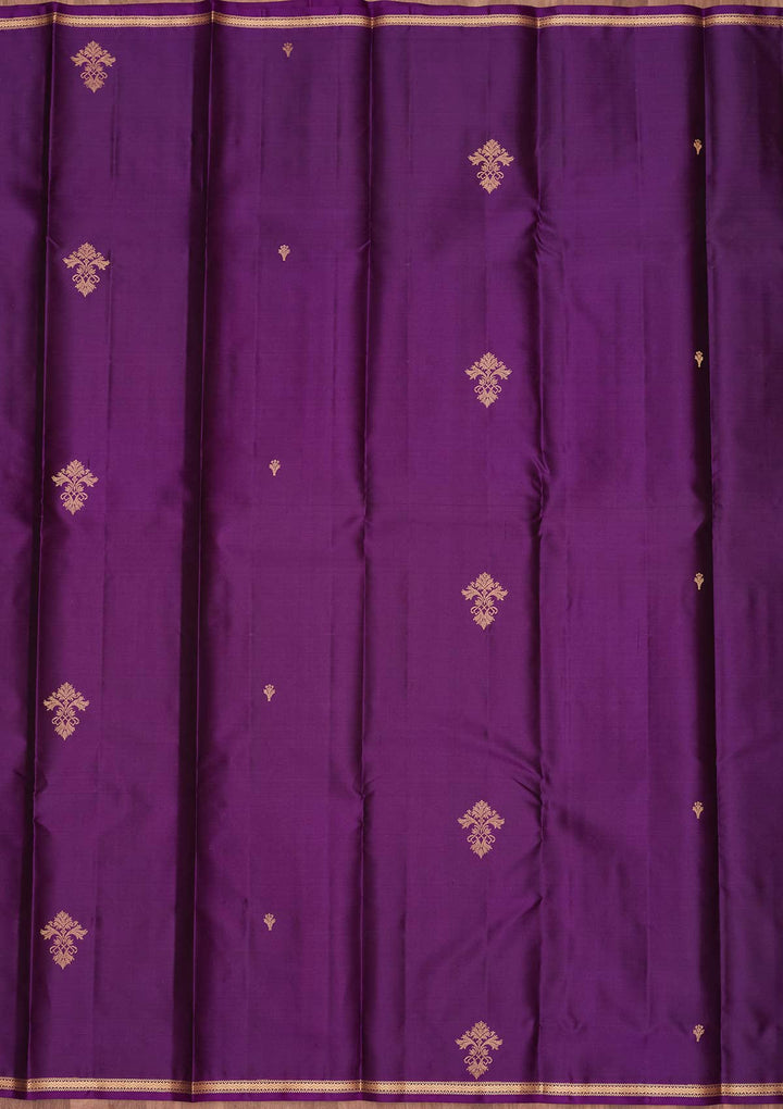 Purple Zariwork Pure Silk Saree-koskii