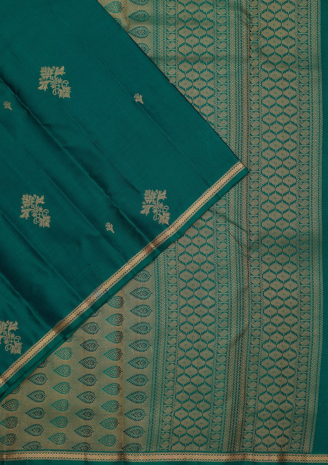 Rama Green Zariwork Pure Silk Saree