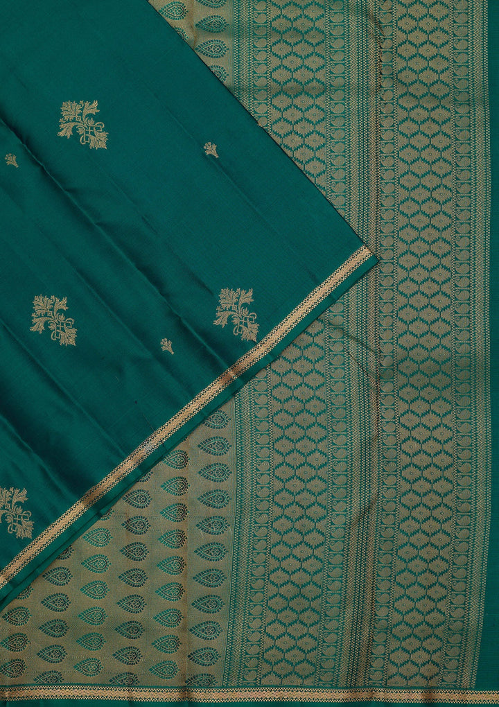 Rama Green Zariwork Pure Silk Saree