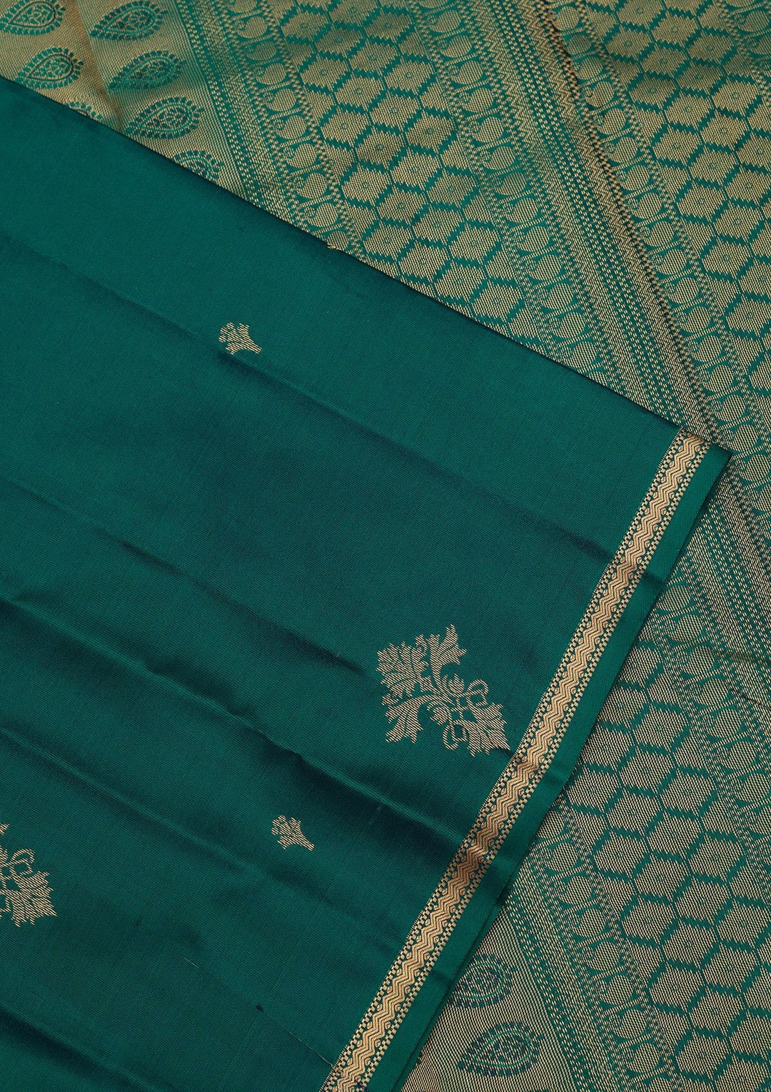 Rama Green Zariwork Pure Silk Saree