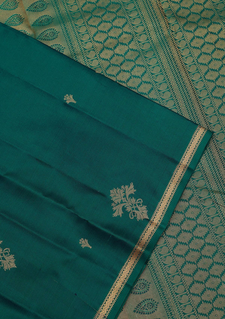 Rama Green Zariwork Pure Silk Saree