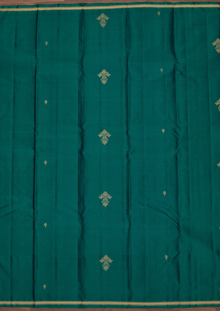 Rama Green Zariwork Pure Silk Saree