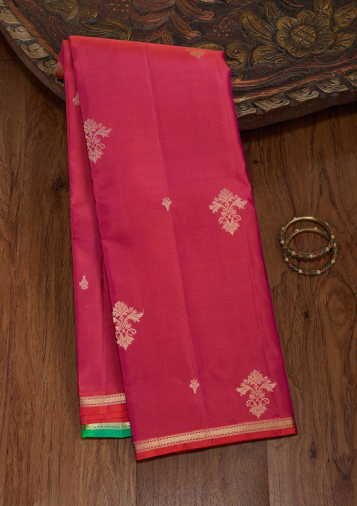 Rani Pink Zariwork (Gold) Silk Silk_Saree