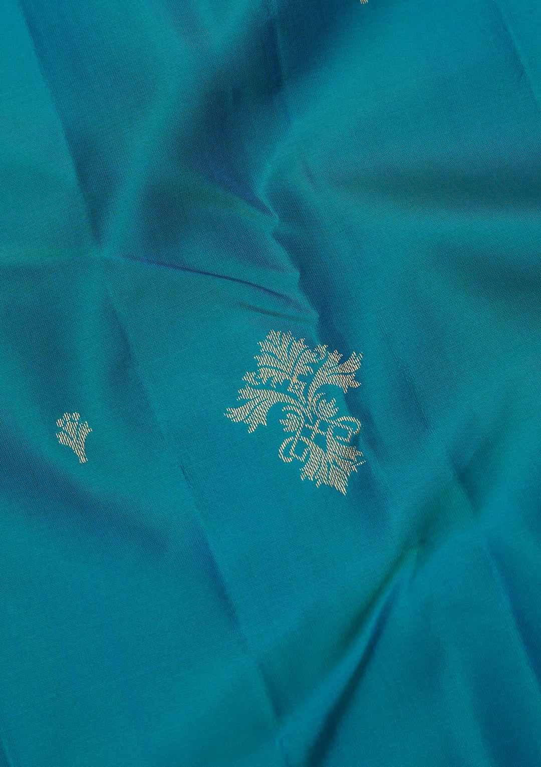 Turquoise Blue Zariwork Pure Silk Saree