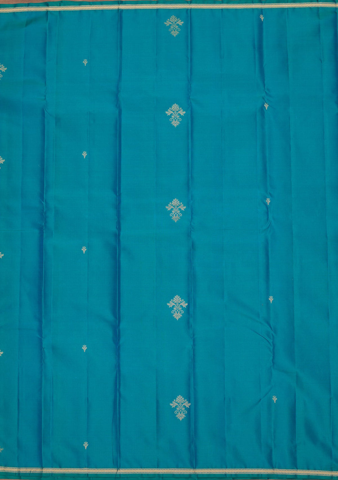 Turquoise Blue Zariwork Pure Silk Saree