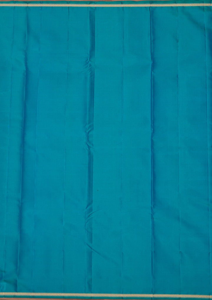 Turquoise Blue Zariwork Pure Silk Saree