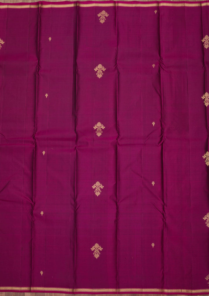 Wine Zariwork (Gold) Silk Silk_Saree