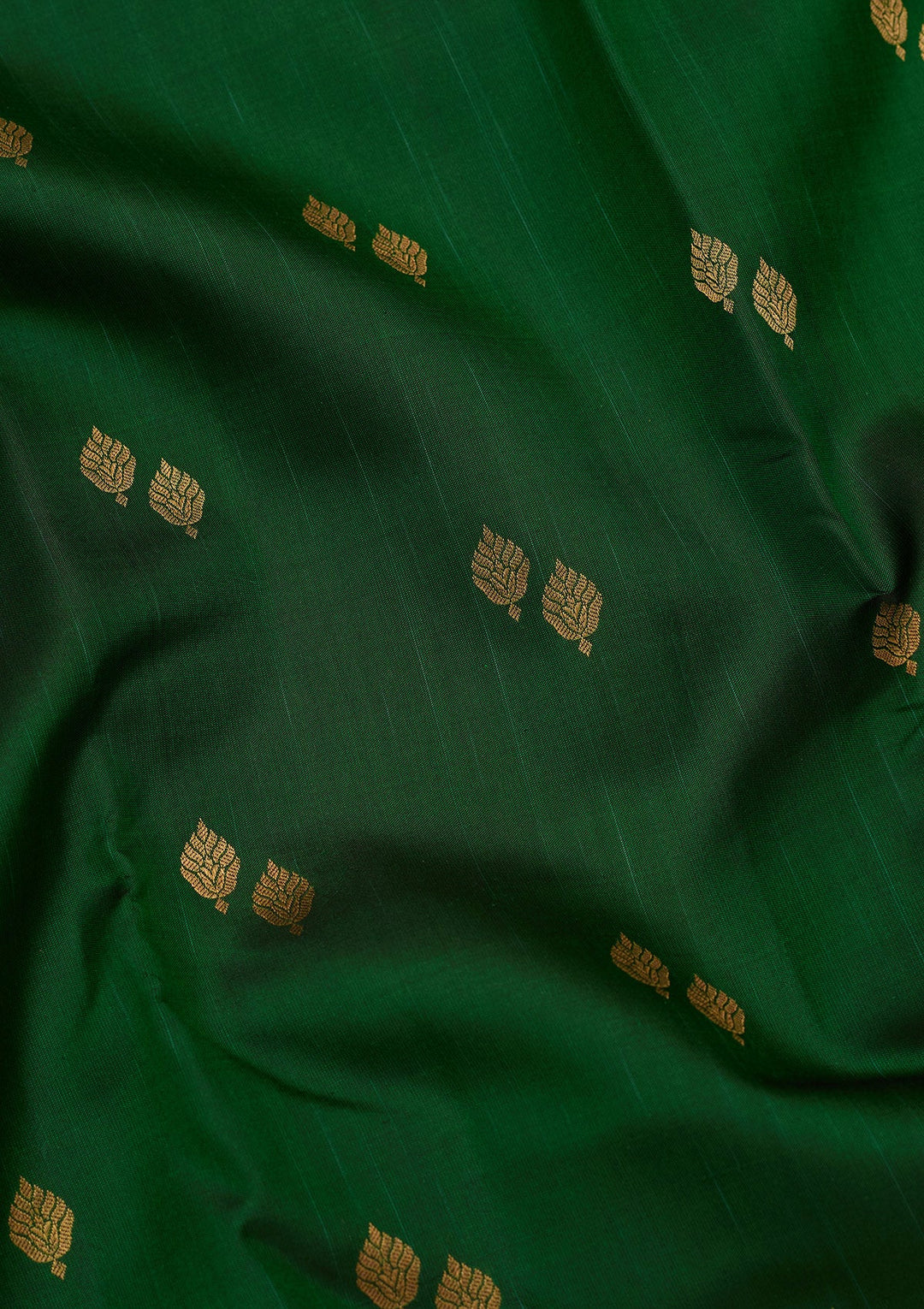 Bottle Green Zariwork Pure Silk Saree-koskii