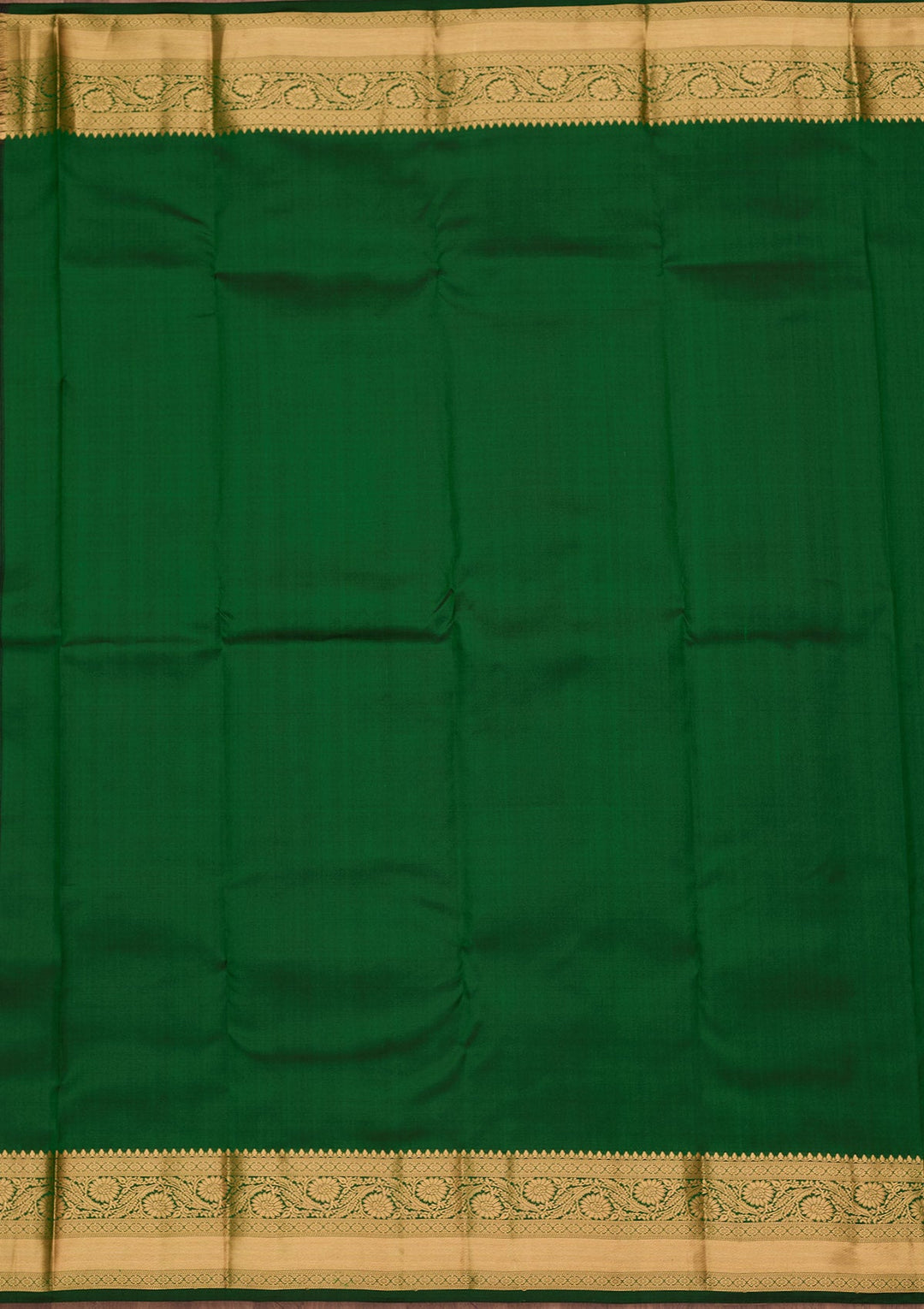 Bottle Green Zariwork Pure Silk Saree-koskii