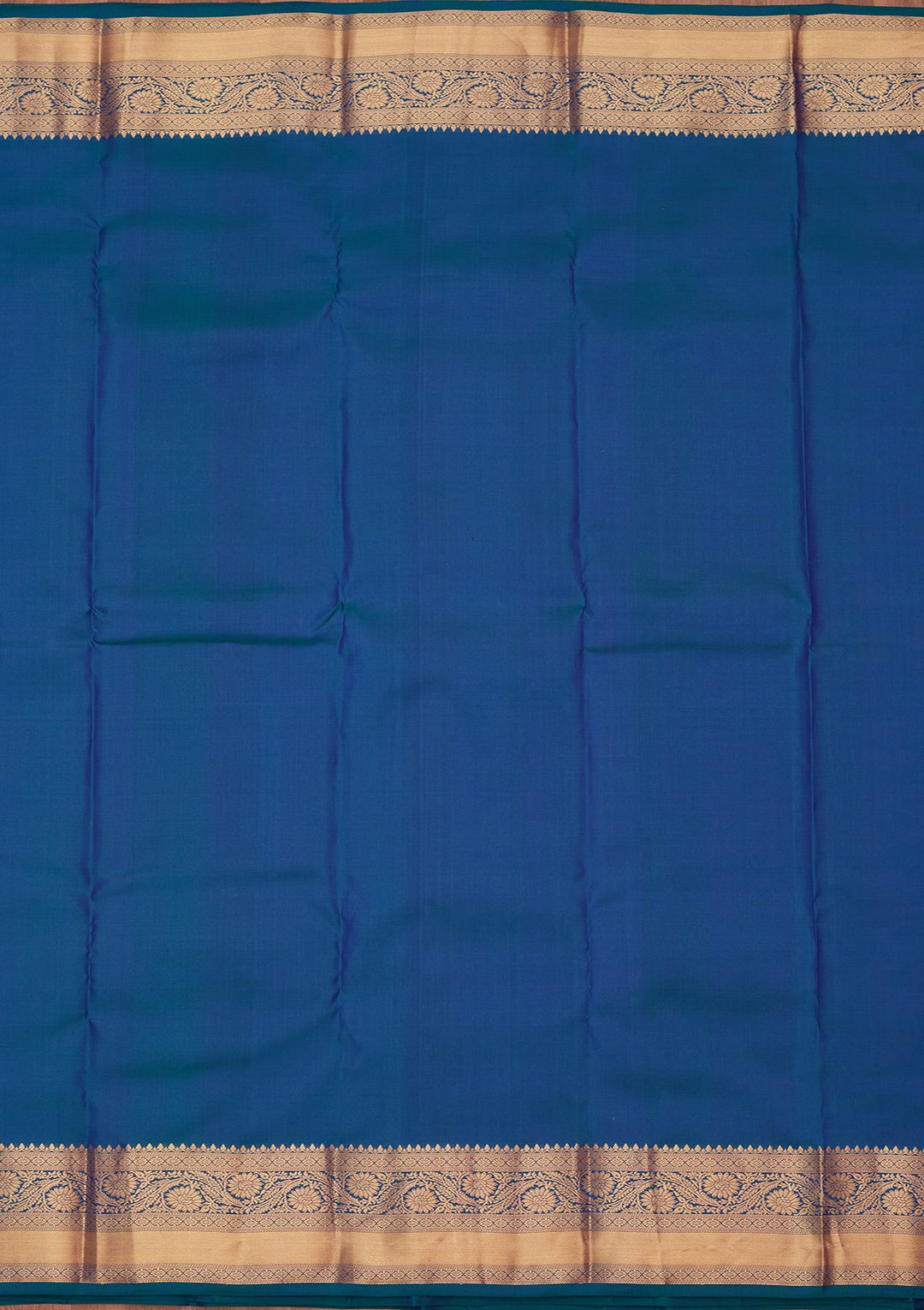 Peacock Blue Zariwork Pure Silk Saree-koskii