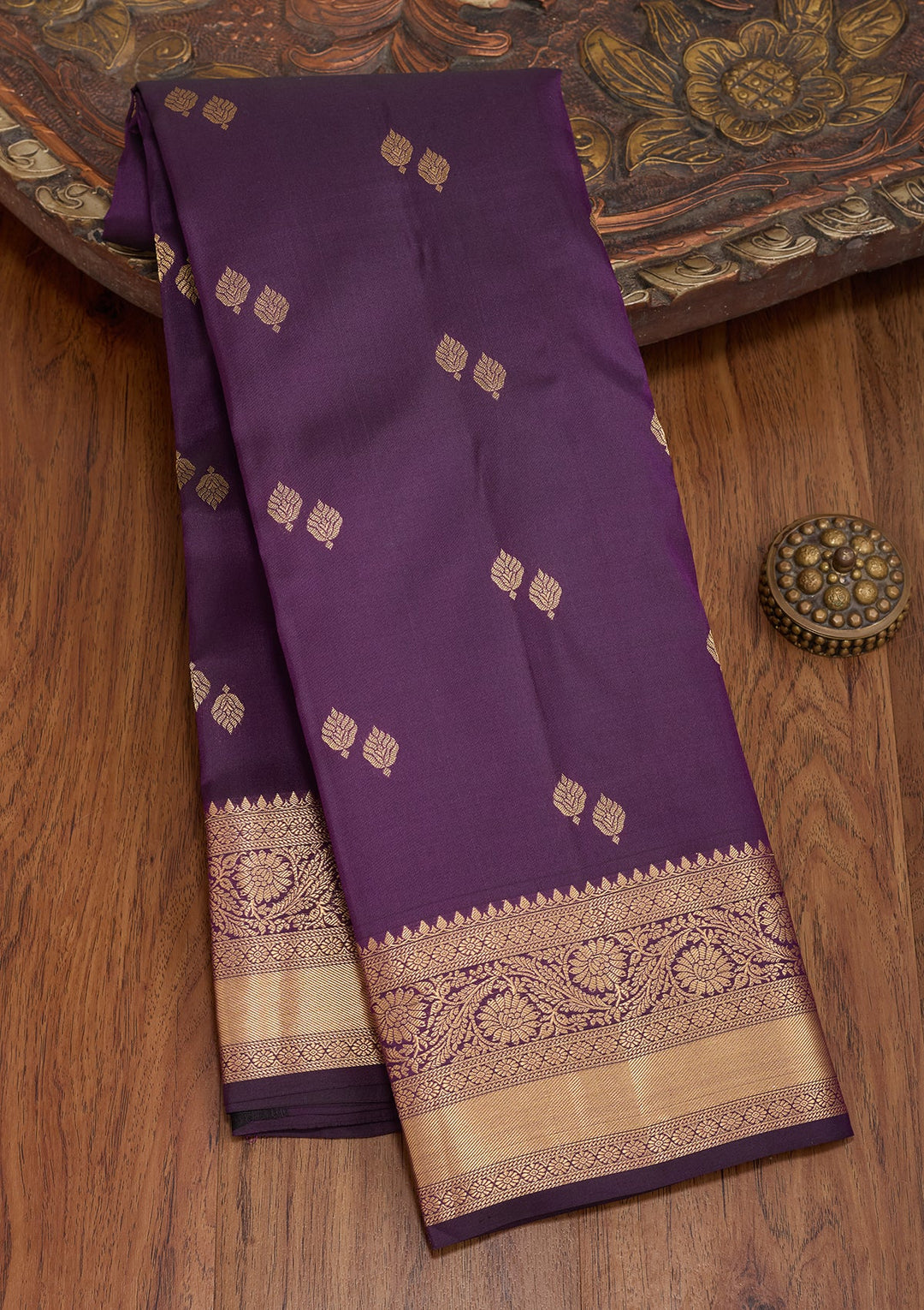 Purple Kanjivaram Pure Silk Saree