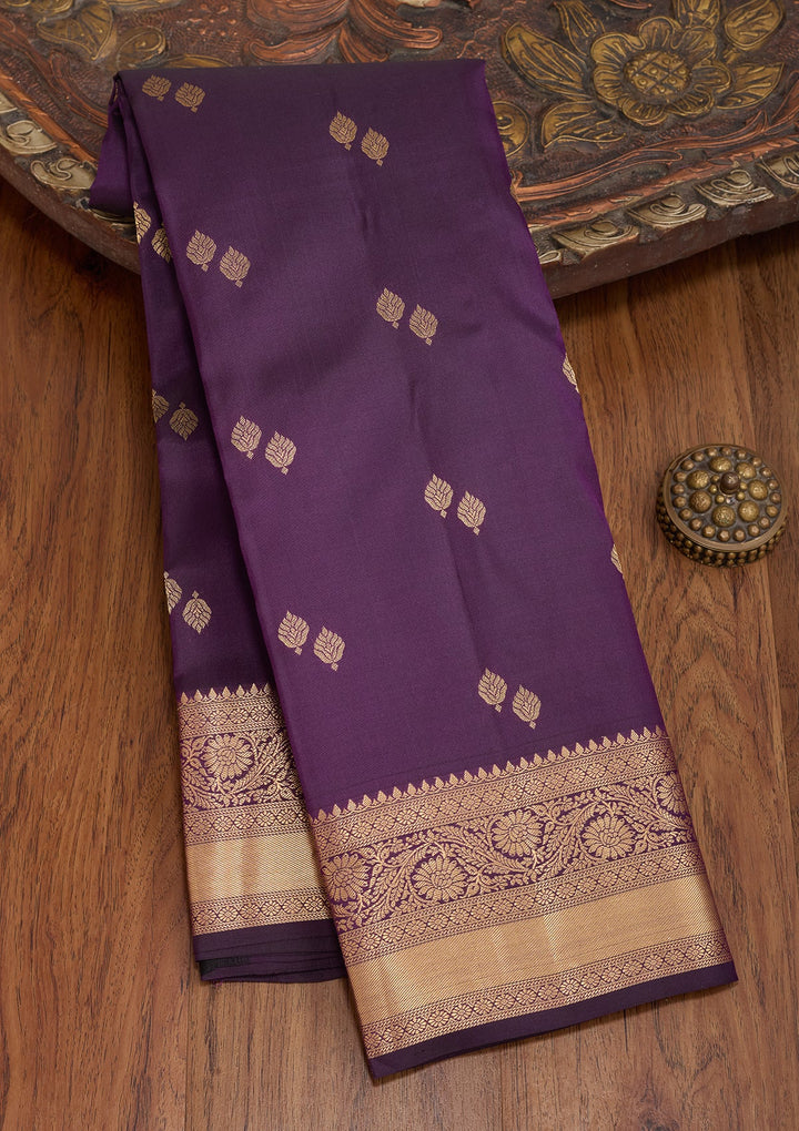 Purple Kanjivaram Pure Silk Saree