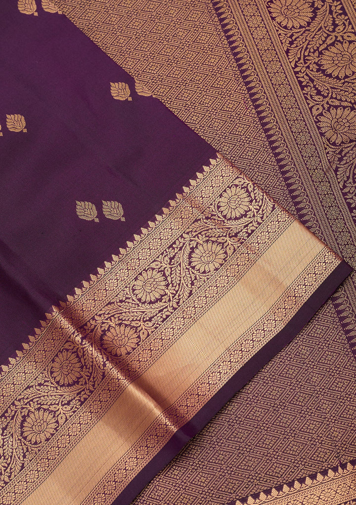 Purple Kanjivaram Pure Silk Saree