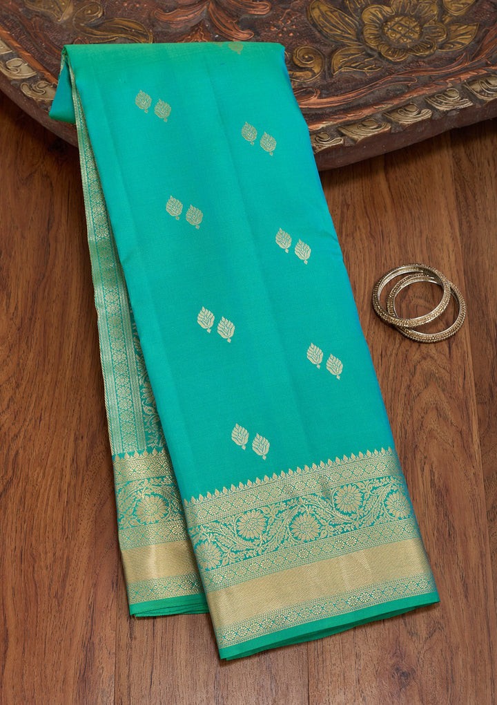 Rama Green Kanjivaram Pure Silk Saree