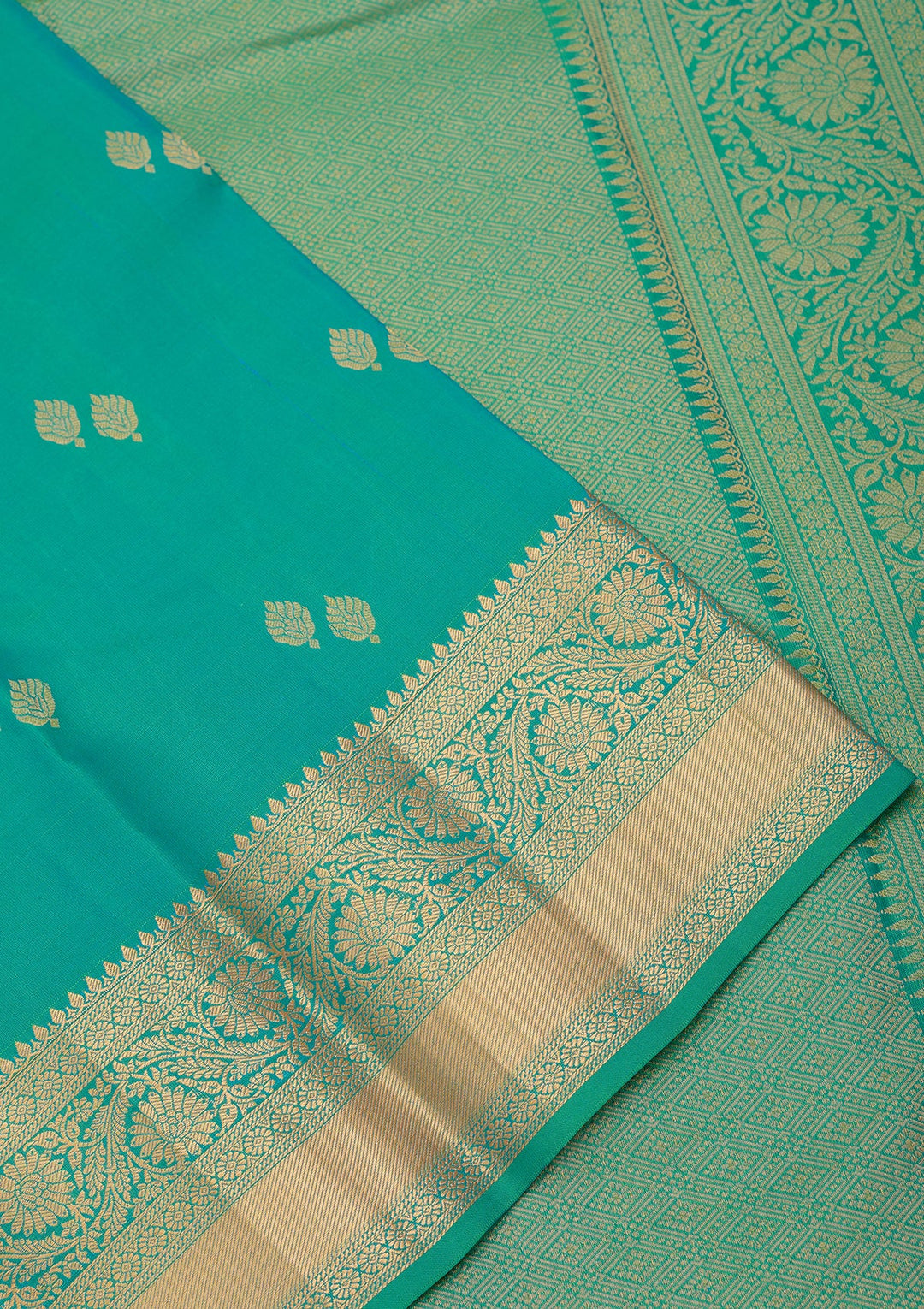 Rama Green Kanjivaram Pure Silk Saree