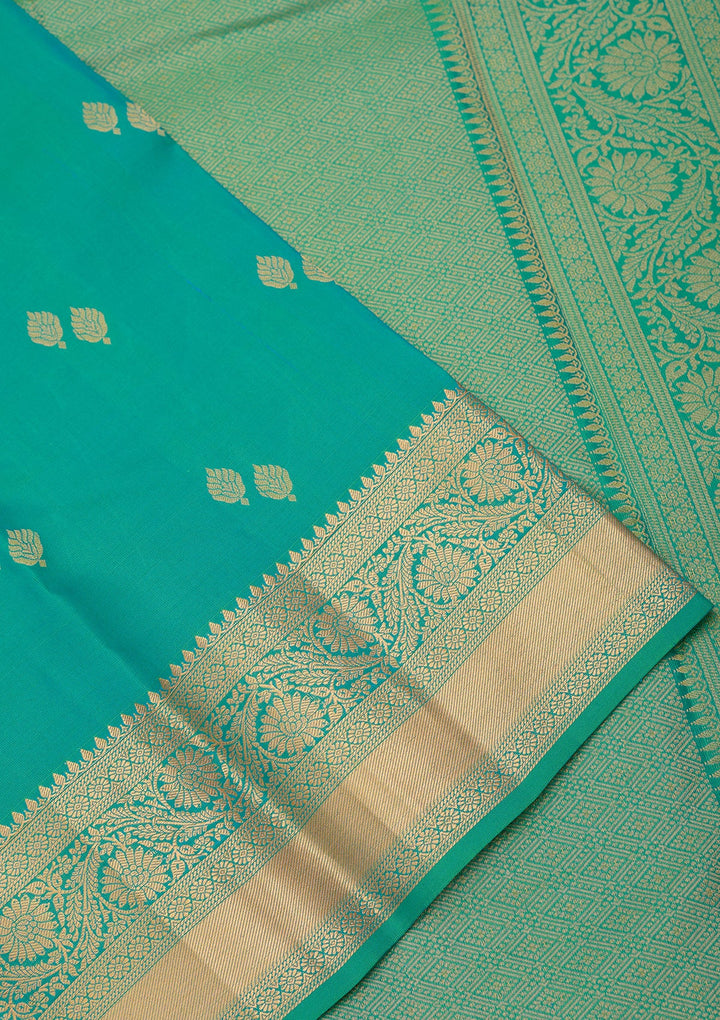 Rama Green Kanjivaram Pure Silk Saree