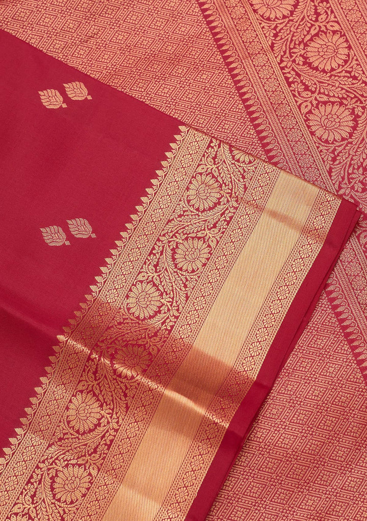 Rani Pink Zariwork Pure Silk Saree-koskii