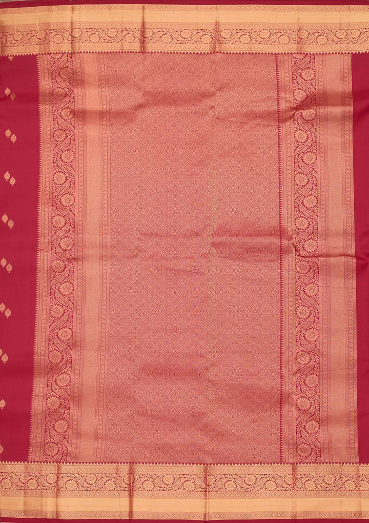 Rani Pink Zariwork Pure Silk Saree-koskii