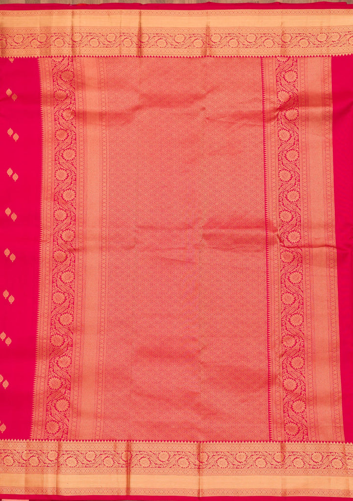 Red Zariwork Pure Silk Saree-koskii