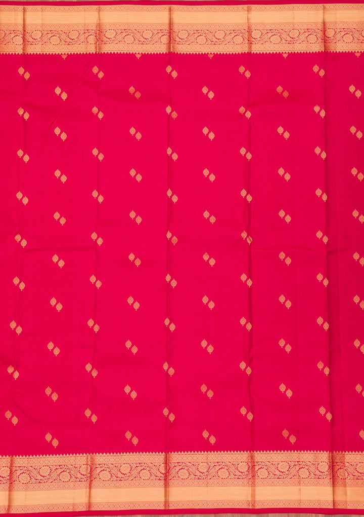 Red Zariwork Pure Silk Saree-koskii