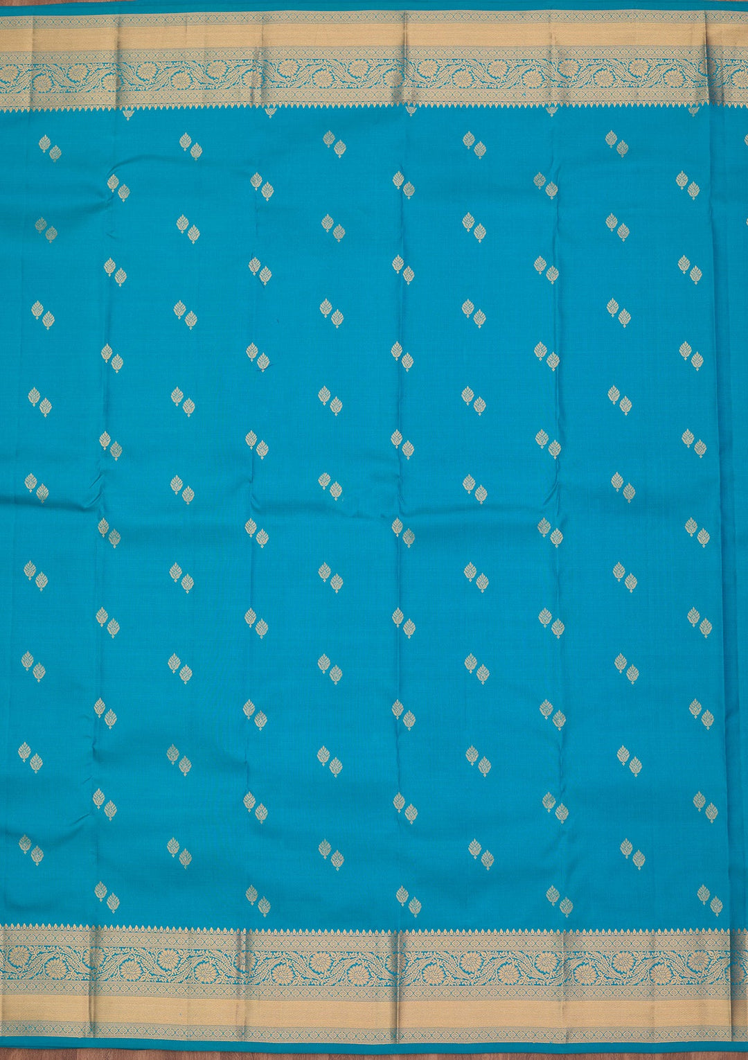 Turquoise Blue Zariwork Pure Silk Saree-koskii