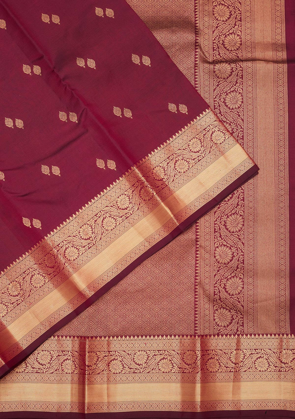 Wine Zariwork Pure Silk Saree-koskii