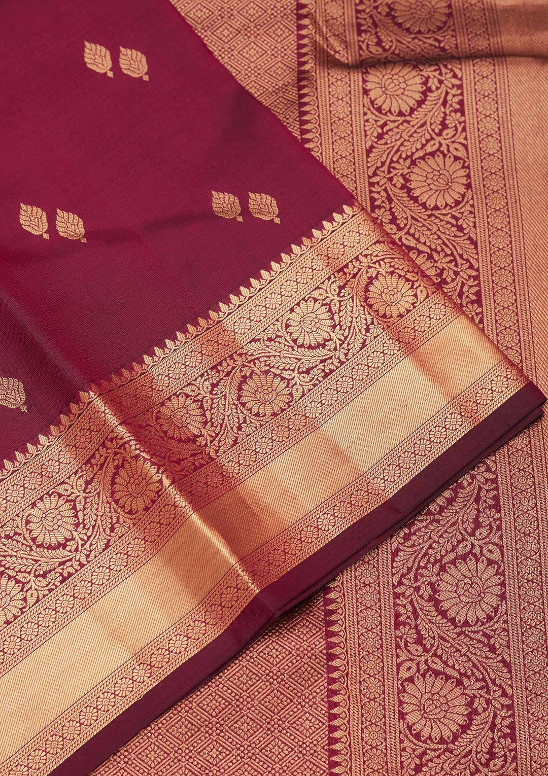 Wine Zariwork Pure Silk Saree-koskii