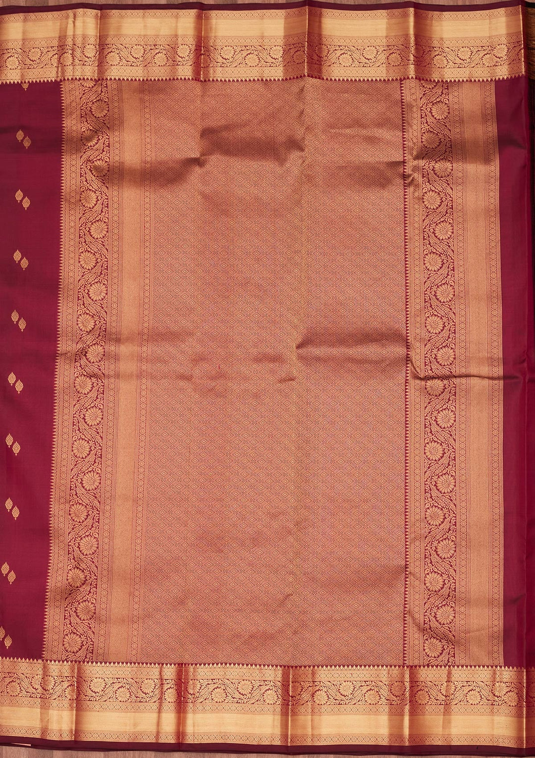 Wine Zariwork Pure Silk Saree-koskii