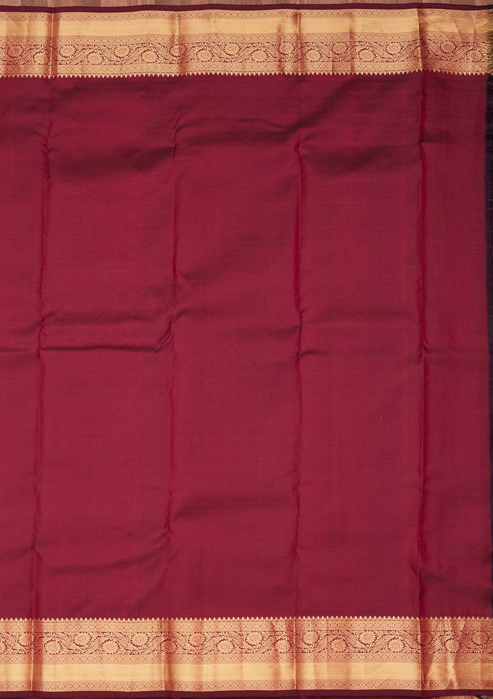 Wine Zariwork Pure Silk Saree-koskii