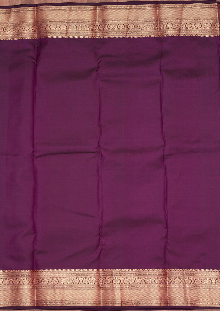 Purple Zariwork Pure Silk Saree-koskii