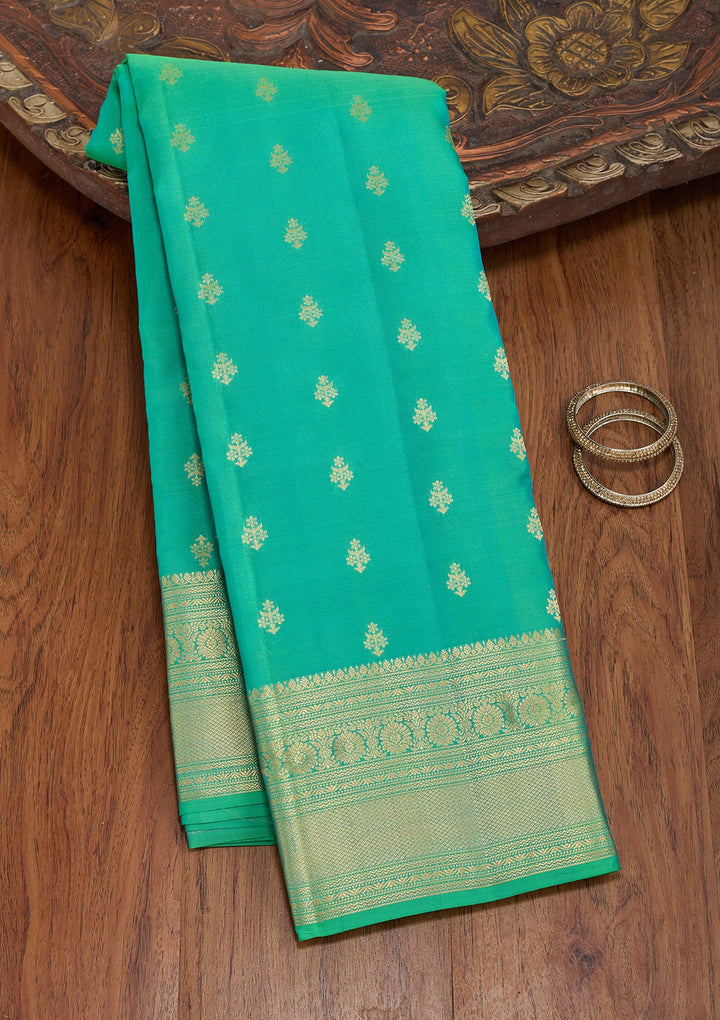 Rama Green Kanjivaram Pure Silk Saree