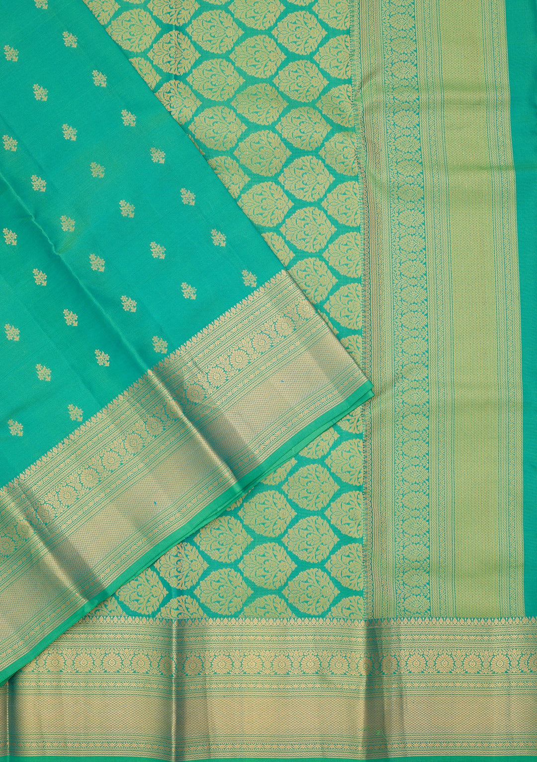 Rama Green Kanjivaram Pure Silk Saree